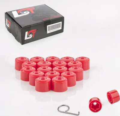 Produktbild von 20x Radschrauben Abdeckkappen Radschraubenkappe 17mm rot für AUDI PORSCHE
