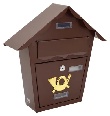 Produktbild von Brauner Briefkasten aus Stahl, 370x365x100mm