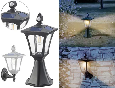 Image de Lanterne et applique LED solaire 300 lm avec capteurs PIR SWL-115