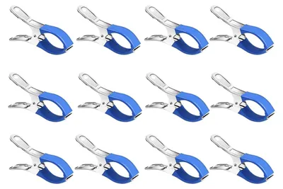 Obrázek produktu pro 12 upevňovacích klipů, nerezová ocel, protiskluzová, kryt bazénu, 12 x 6,5 cm, pro nadzemní bazény