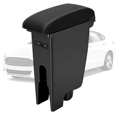 Obrázok produktu pre Držiak do auta na opierku ruky, kompatibilný s Peugeot 107, Citroen C1, Toyota Aygo, Etios. Stredová konzola s organizérom, dvojitá priehradka, 3 USB porty, výsuvná. Rozmery: 31x12,5x41 cm