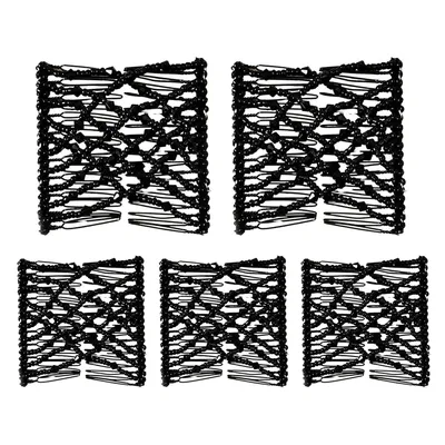 Produktbild von 5 Stück Haarkamm, dehnbar, magisch, elastisch, mit Perlen, dehnbar, doppelte Kämme, Perlen, Clips, Haar-Zubehör für Damen, dehnbarer Doppelkamm
