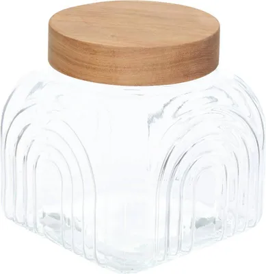 Produktbild von Dekorative Glasvorratsdose, 2,4 Liter, Akazienholzdeckel, Five® - Holz - Luftdicht | Mit Deckel