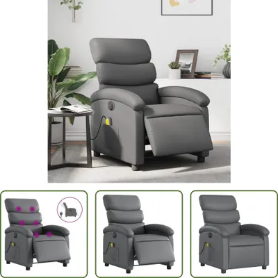 Produktbild von The Living Store Massagesessel Elektrisch Grau Kunstleder