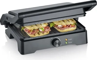 Obrázok produktu pre Elektrický gril SEVERIN KG2391, grilovacia plocha 28 x 17 cm, otvorenie 180°, 1800 W, keramický povrch
