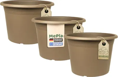 Produktbild von MePla - 3 Stück - Pflanzkübel Cylindro ø 80 taupe