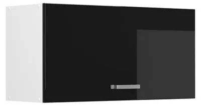 Image de Elément haut de cuisine Vicco R-Line Noir Haute brillance/Blanc 80cm Plat, Model 63104