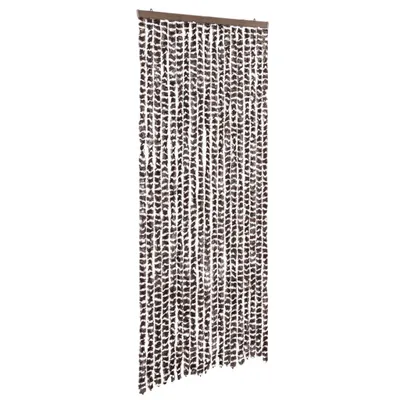 Image de vidaXL Rideau anti-insectes brun et blanc 56x185 cm chenille