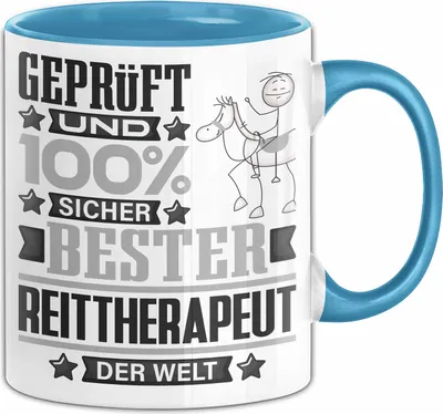 Produktbild von Reittherapeut Geschenk Lustiger Spruch für Reittherapeut Geschenkidee Bester Reittherapeut Der Welt (Blau)