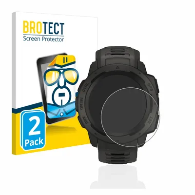Produktbild von 2x Für Garmin Instinct / Instinct Solar / Instinct 2 Schutzfolie BROTECT Displayschutz Display Schutz Folie Klar Transparent