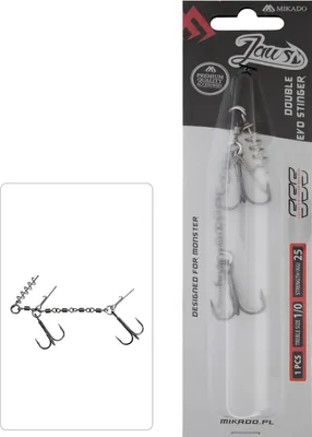 Produktbild von Mikado Jaws Double Evo Stinger 25kg Drillingshaken 1/0