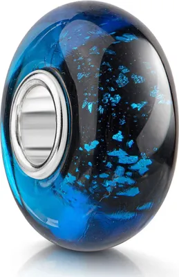 Produktbild von MATERIA by Matthias Wagner Glas Bead schwarz blau mit Glitzerfolie 1041