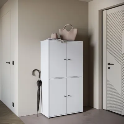 Zdjęcie produktu dla MINIO go for it, „DAFNI 20”, wysoka szafka na buty, wysoka szafa na ubrania, 70 cm, kolor biały