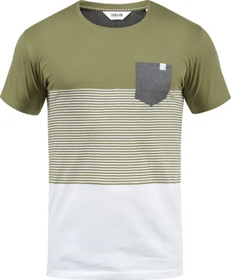 Produktbild von SOLID SDMalte Herren T-Shirt Kurzarm Shirt mit Streifen Rundhals-Ausschnitt Baumwollmischung Regular fit