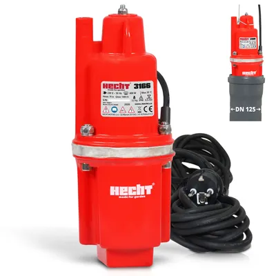 Produktbild von HECHT 3166 Membranpumpe | 600 W | 1400 l/h | 70 m Förderhöhe | DN 125 | 10 m Anschlusskabel