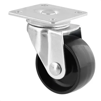 Produktbild von WAGNER Möbelrolle / Lenkrolle - Ø 40 mm, Stahl verzinkt, schwarz, Anschraubplatte, Tragkraft 35 kg - 01212001