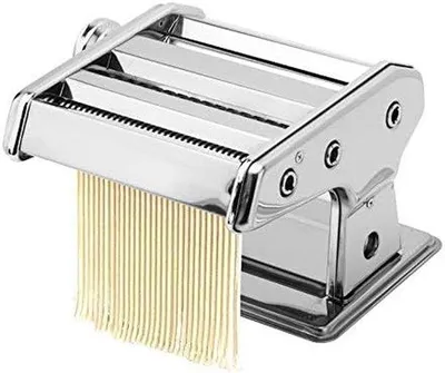 Productafbeelding van Pastamaker RVS - Pastamachine - Zelf Pasta Maken - Inclusief Tafelgreep - 15 Cm Rolbreedte - Zilverkleurig