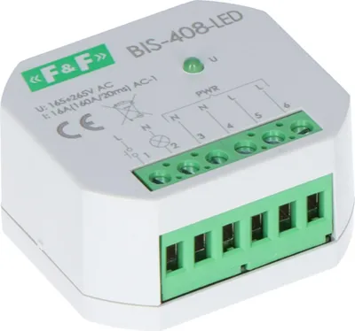 Produktbild von Bistabiles Unterputzrelais für Leuchttaster mit Einschaltrelais 160A/20ms BIS-408-LED