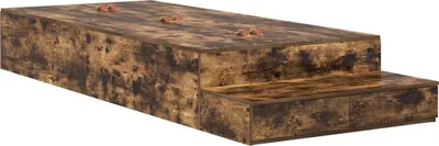 Produktbild von Aufbewahrungsbettgestell Geräucherte Eiche 90 cm Holzwerkstoff