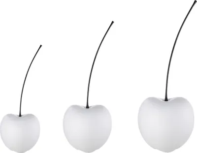 Immagine prodotto di Gilde, oggetto decorativo a forma di ciliegia, "Celebration", Vetroceramica, bianco, confezione da 2, larghezza 17 cm, altezza 42 cm. Codice: 16145. Codice a barre: 4001250564959