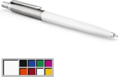 Produktbild von Parker Jotter Originals Kugelschreiber | Klassisches Weiß | Mittlere Stifspitze  | Blaue Tinte