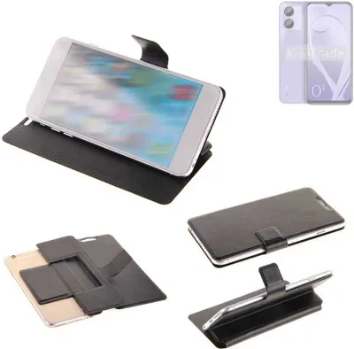 Produktbild von K-S-Trade Schutzhülle kompatibel mit Lava O1 Schutzhülle Flip Cover Klapphülle Wallet Case Slim Handyhülle bookstyle schwarz