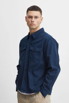 Produktbild von Blend 20715170 Shirt overshirt Herren Übergangsjacke Jacke Überhemd Hemdjacke Unifarben Twill Optik Brusttaschen Hochwertige Baumwoll-Qualität