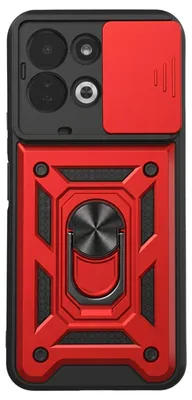 Image de Coque Mayaxess pour Redmi 17, avec protection pour l'appareil photo et anneau magnétique, de couleur rouge