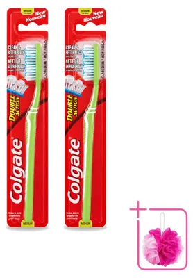 Produktbild von 2 x Colgate Double Action Zahnbürste Medium - Sparpackung - 2 Stücke