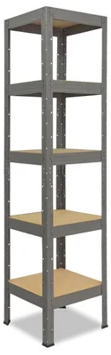 Produktbild von shelfplaza PRO 230x50x50 cm Schwerlastregal in grau mit 5 Böden und 200 kg Traglast pro Boden