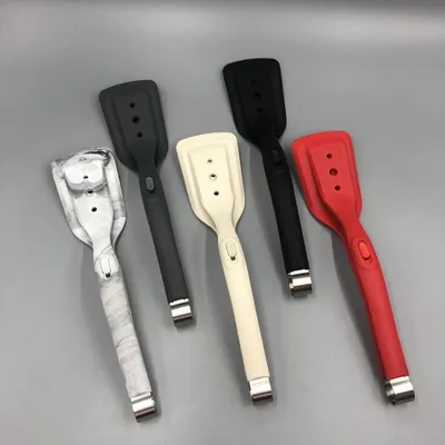 Image de Spatule et pince en silicone 2 en 1, spatule-pince multifonctionnelle avec crochet pour pain, steak, poisson, ustensile de cuisine