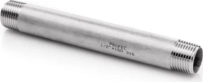 Produktbild von POLBERIS Rohrnippel 1/2"x150mm | Edelstahl V2A | Doppelt Gewindet | Industrietauglich