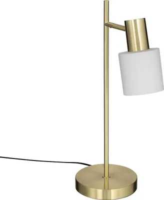 Zdjęcie produktu dla LAMPA STOŁOWA Tais metalowa złota SZKLANY KLOSZ 45 cm