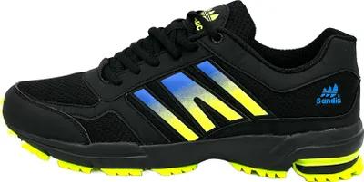 Produktbild von Nowaland Herren Damen Sportschuhe Turnschuhe Laufschuhe Sneaker Hallenschuhe, Schwarz/Royal/Grün,43