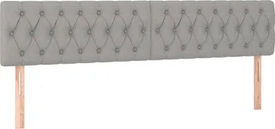 Produktbild von vidaXL Kopfteile Hellgrau 200x7x78/88 cm Stoff