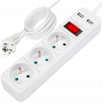 Produktbild von Blow PR-470WSP/USB Steckdosenleiste mit 3x USB, 5m, weiß