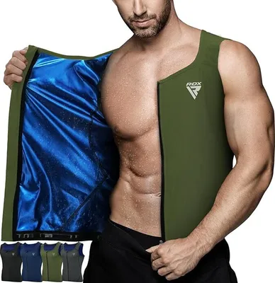 Produktbild von RDX Herren Sauna Shirt Sauna Weste Schwitzanzug Herren Body Shaper Workout Hot Tank Top Bauch Abnehmen Shapewear