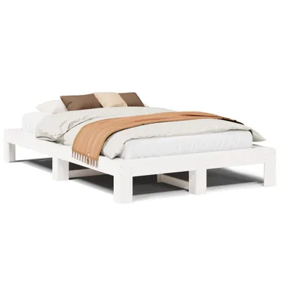 Produktbild von vidaXL Massivholzbett ohne Matratze Weiß 120x200 cm Kiefernholz
