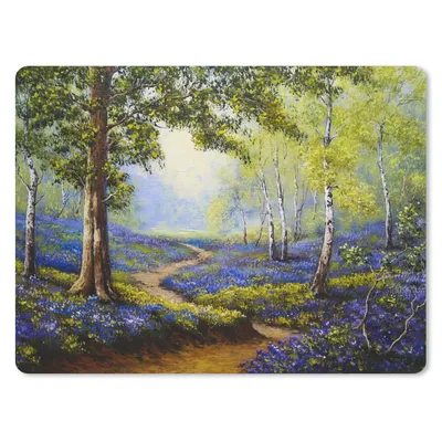 Produktbild von MuchoWow® Mauspad Mousepad Gemälde - Natur - Wald - Blumen - Ölfarbe 40x30 cm - Mousepads - Maus Mat - Pad - Mausunterlage - Anti Rutsch