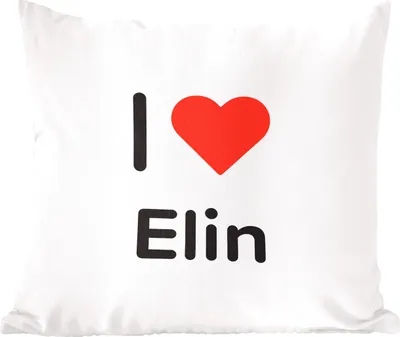 Produktbild von MuchoWow® Zierkissen Sofakissen Wohnzimmer Dekokissen 60x60 cm Ich liebe - Elin - Mädchen - Sitzfläche - Foto Polster