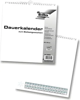 Zdjęcie produktu dla Folia 23600 Kalendarz rzemieślniczy - 23 x 24 cm, biały, 1 pusta okładka + 12 stron miesięcznych
