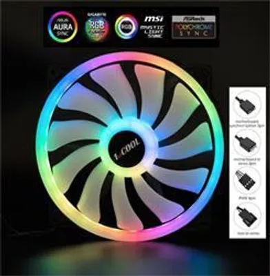 Zdjęcie produktu dla wentylator 1stCOOL AURA EVO ARGB PWM Ring 20cm