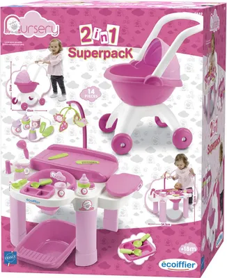 Immagine prodotto di Set per la cura della carrozzina delle bambole Ecoiffier - set di giocattoli per bambini
