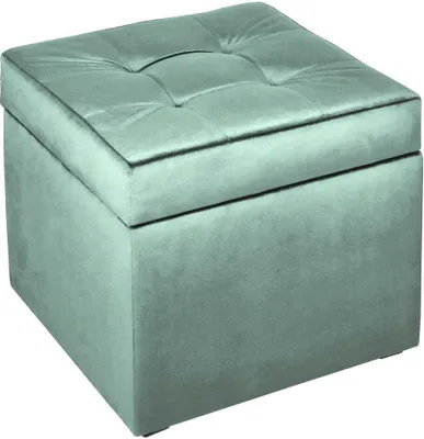 Produktbild von mg design Polsterhocker, 45x45 cm, Farbe Muntkleur – weicher Sitz, aufklappbar mit Stauraum (50l) hält Einer Belastung von bis zu 100 kg Stand