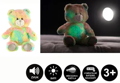 Produktbild von Träumer – Regenbogenbär, Plüschtier, 40 cm, batteriebetrieben, mit Licht und Geräuschen, im Beutel