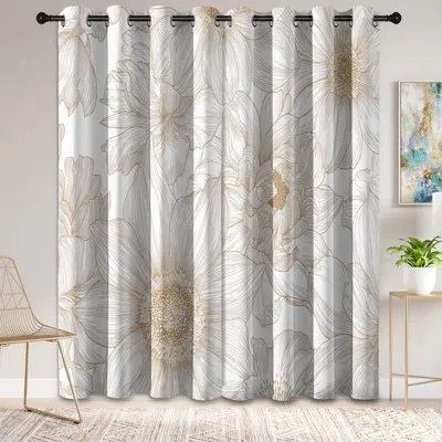 Productafbeelding van Minimalistische Botanische Verduisteringsgordijnen 260 x 140 cm