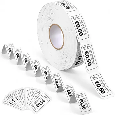 Productafbeelding van Consumptiemunten op rol - 1000 stuks - Waarde 0,50 euro - Geperforeerd - Voor festival en horeca
