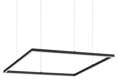 Produktbild von Moderne Aufhängung Quadratisches Orakel Aluminium-Kunststoff Schwarz Led 41W 3000K D70Cm