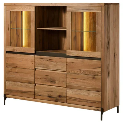 Produktbild von MASSIVMOEBEL24 Highboard Wild-/Zerreiche 160x47x145 natur geölt MONTREUX LUX #105