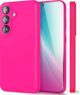 Immagine prodotto di Custodia in silicone NALIA per Samsung Galaxy S25 Plus – Protezione per fotocamera e rivestimento interno – PHOENIX (custodia Soft-Touch) – Marchio di Berlino – Rosa neon